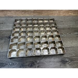 Vintage KING KUP chocolate mold Primitive Industrial Metal Mold 13x12.5x1.5”